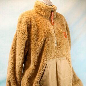 NY Syracuse Orange 1/4 Zip Sherpa Fleece Pullover Women's Size Large